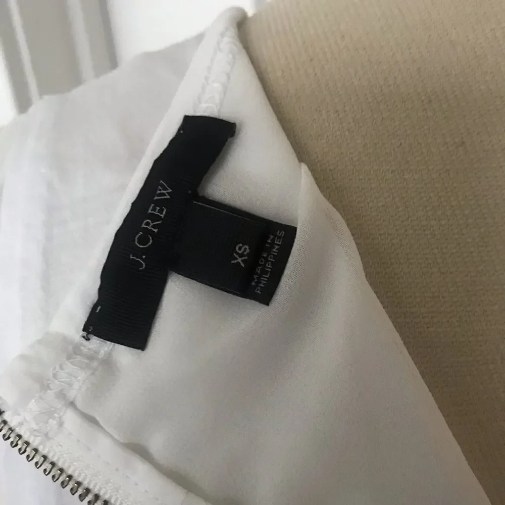 J.Crew Layered‎ Crew Neck Shell With Zip White XS